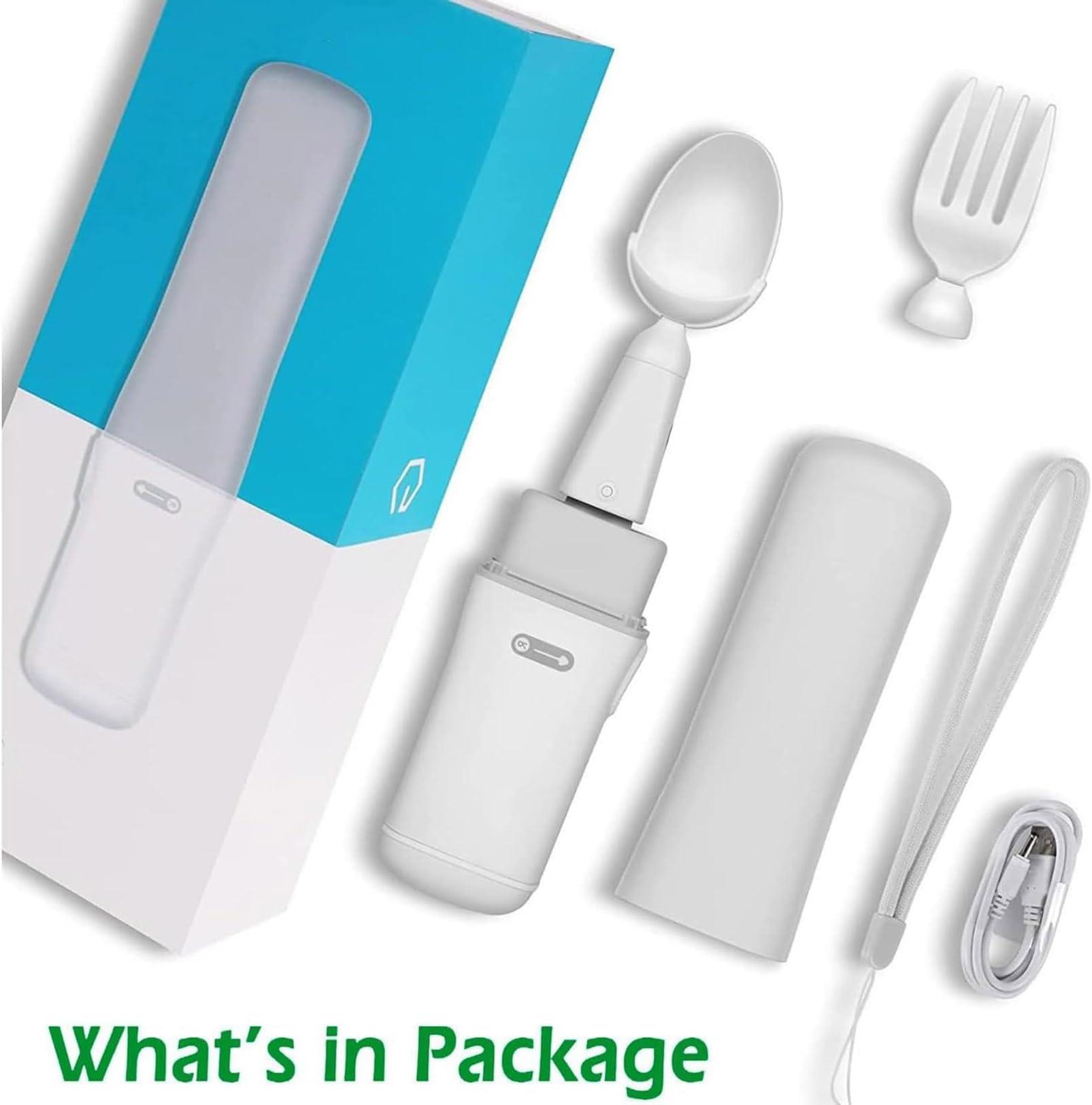 FreshCart Basics Tremor Spoon for Parkinson Patients - Self Stabilizing Adaptive Spoon for Elderly with Arthritis - Smart Spoon for Parkinson's and Tremors