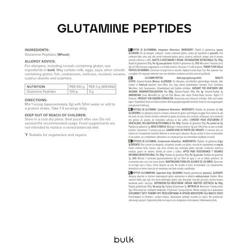 Bulk Bulk Glutamine Peptides Powder, 500 g, 166 Servings, Packaging May Vary