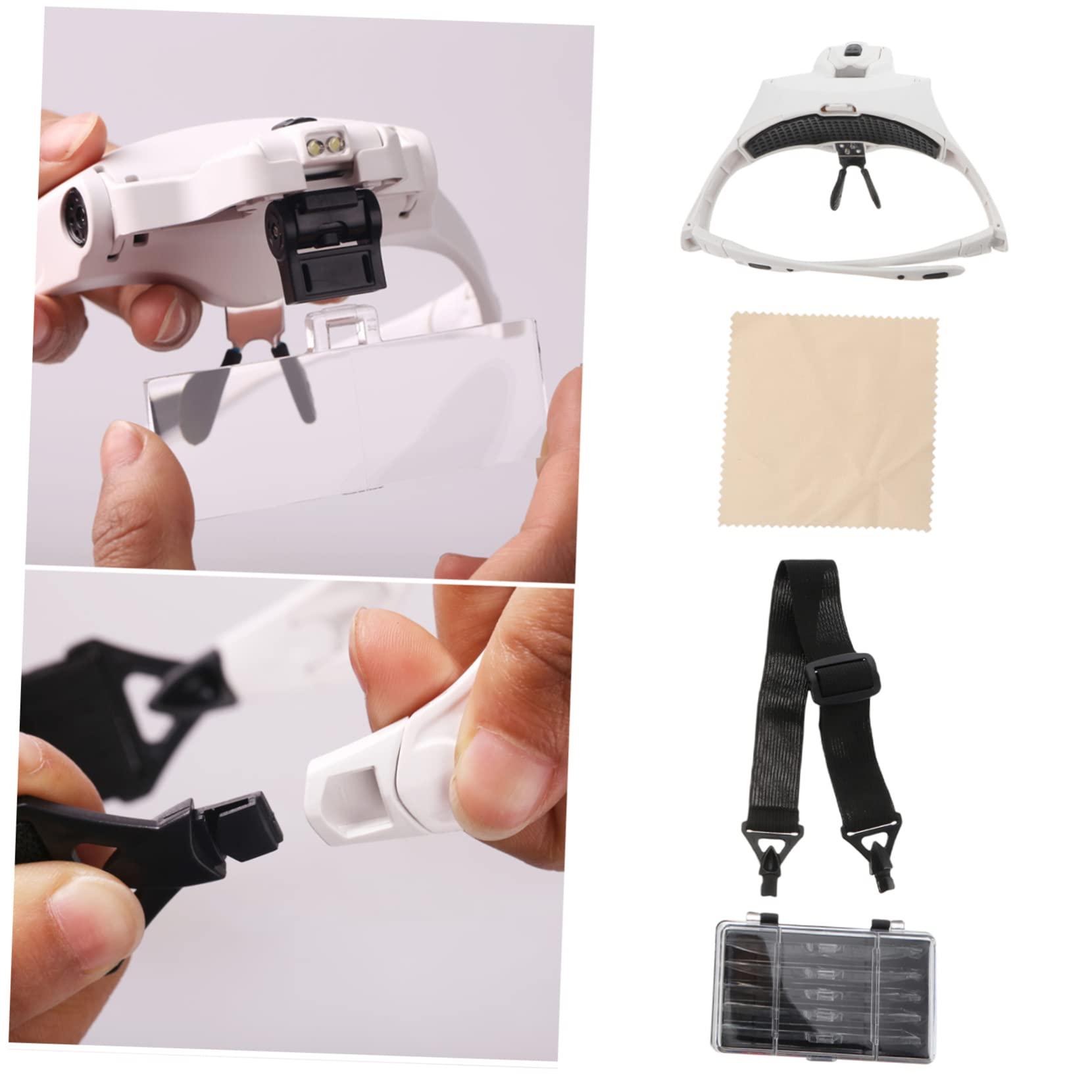 minkissy minkissy Led Magnifying Es Headlights Head Mount Magnifier for Reading Multifunctional Magnifying Glass for Engineers