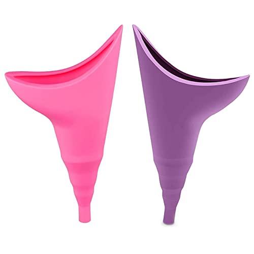 BAtlam BAtlam 2 Pcs Female Urination Device, Women Urine Funnel Urinator, Women\'s Stand Up Urinal Portable for Travel, Camping, Hiking, Outdoor Activities.(Pink+Purple)