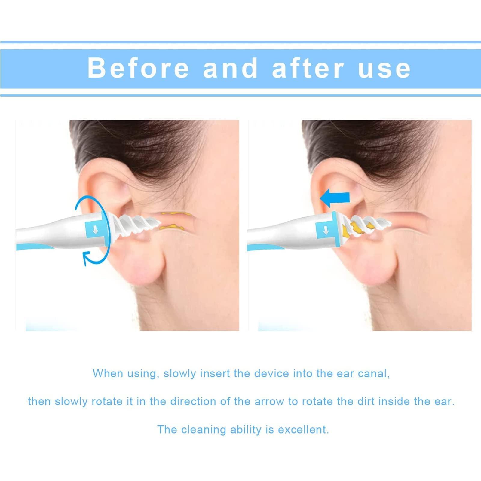 Hpyheius Q Grips Ear Wax Cleaners UK, Ear Cleaner Ear Wax Remover, Silicone Safe Soft Ear Cleaner with 16 Pcs Replacement Tips for Adult & Kids