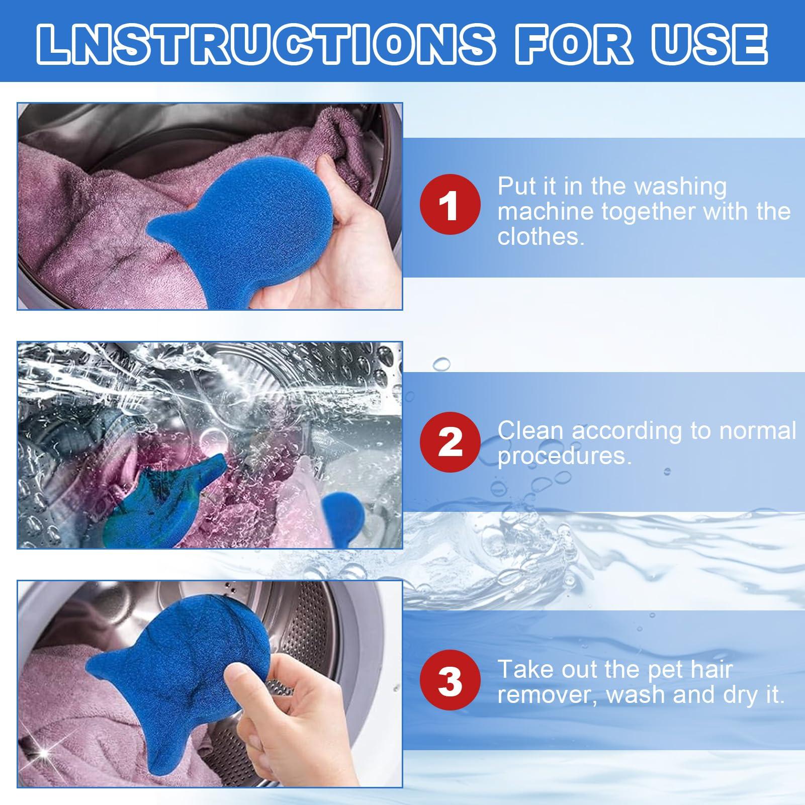 Bocguy Pack of 5 Pet Hair Remover Washing Machine, Reusable Hair Catcher Washing Machine, Lint Balls for Washing Machine, Dog Hair, Lint Ball, for Removes Hair and Lint