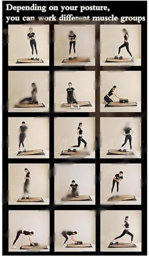 HDCCDM HDCCDM Ski Fitness Machine, Home Fitness Balance Board with Cane, Freely Adjustable Resistance 0-100KG, Strength and Balance Training Tool Set, Suitable for Waist, Abdomen and Legs