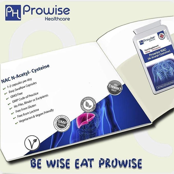 PH PROWISE Healthcare NAC N-Acetyl-Cysteine 600mg | 120 Capsules of Nac N-Acetyl-Cysteine | Vegan N-Acetyl-Cysteine Nutritional Supplements | High Bioavailability & No Fillers | UK Manufactured by Prowise Healthcare