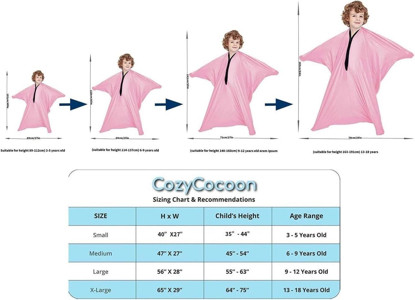 BANTASE Sensory Body Sock for Autism/ADHD Sensory Needs, Body Sock Full-Body Wrap to Relieve Stress, Self-Calming, Relaxing 3-18 Years Old(Rosa,L)