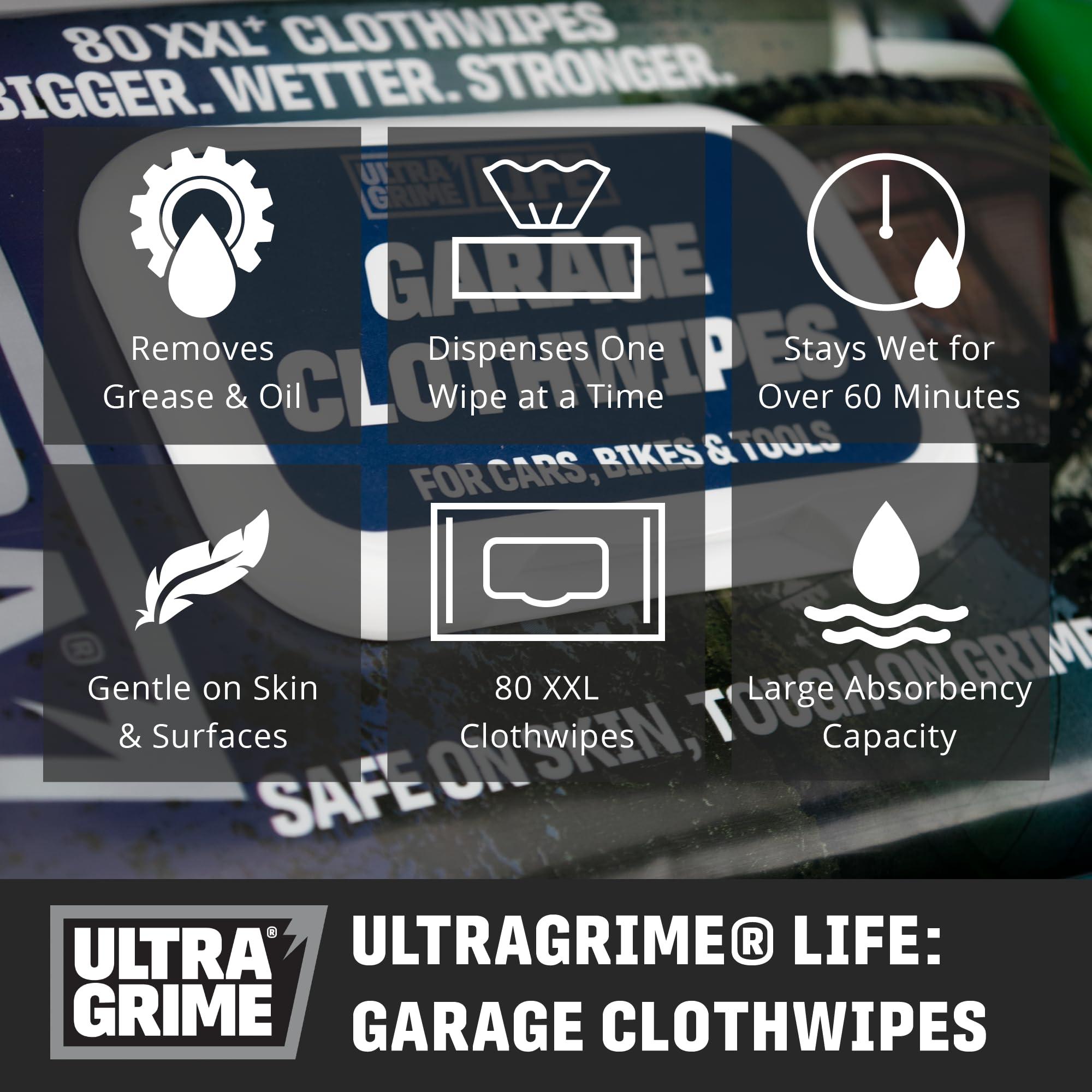 UltraGrime UltraGrime XXL Wipes - Heavy Duty 80 Thick Multi Purpose Wipes for DIY & Paint Removal