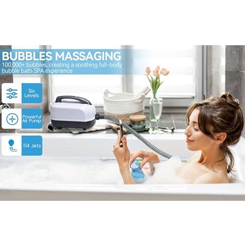 GplHAIN Bath Spa Massage Mat W/Inflatable Pillow & Remote, Full Body Massage Spa Machine - Body Bubble Bath Machine, Home Large Size Mat(32.5 * 19.5 * 29cm)