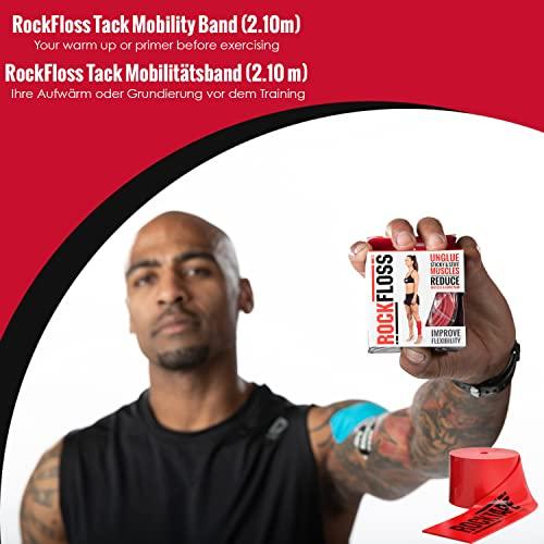 RockTape RockTape RockFloss Tack Mobility Band, Compression Muscle Recovery, Floss for Muscle Soreness, 2\'\' x 7\'\' Width, Red