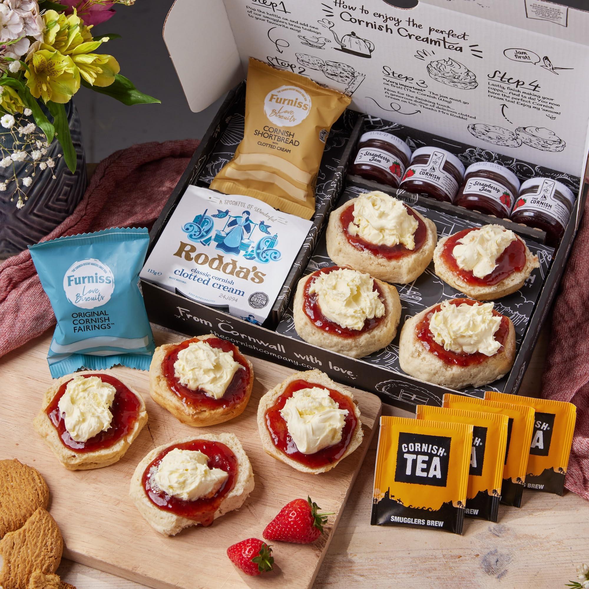 The Cornish Company The Cornish Company Afternoon Tea Hamper  Deluxe Tea Set Hamper Gifts for Women Includes Fresh Scones, Biscuits  Birthdays, Anniversaries & Special Occasions