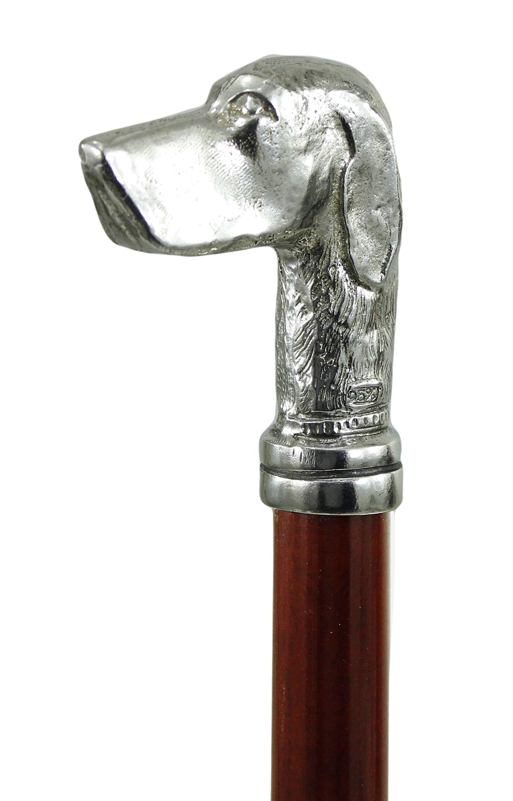 Cavagnini Cavagnini, Walking Stick, Pointer Dog, Customizable in Color, Length and tip, (Brown Beech (M))