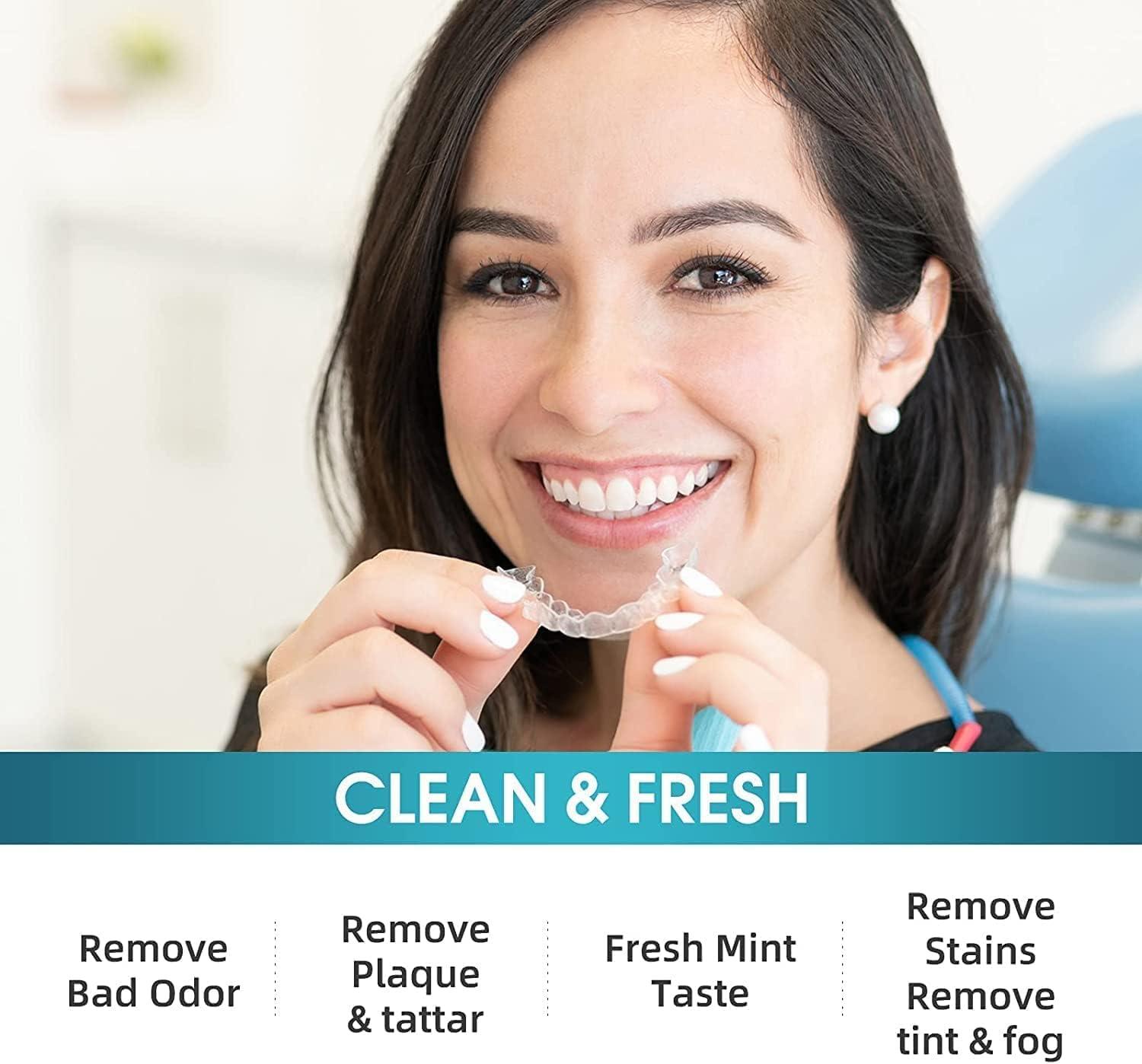 Y-Kelin Y-Kelin Retainer Cleaner,Retainer Cleansing Tablets, Denture Cleaning Tablet, Retainer,Dentures,Mouth Guard Cleaner 12 Tablets