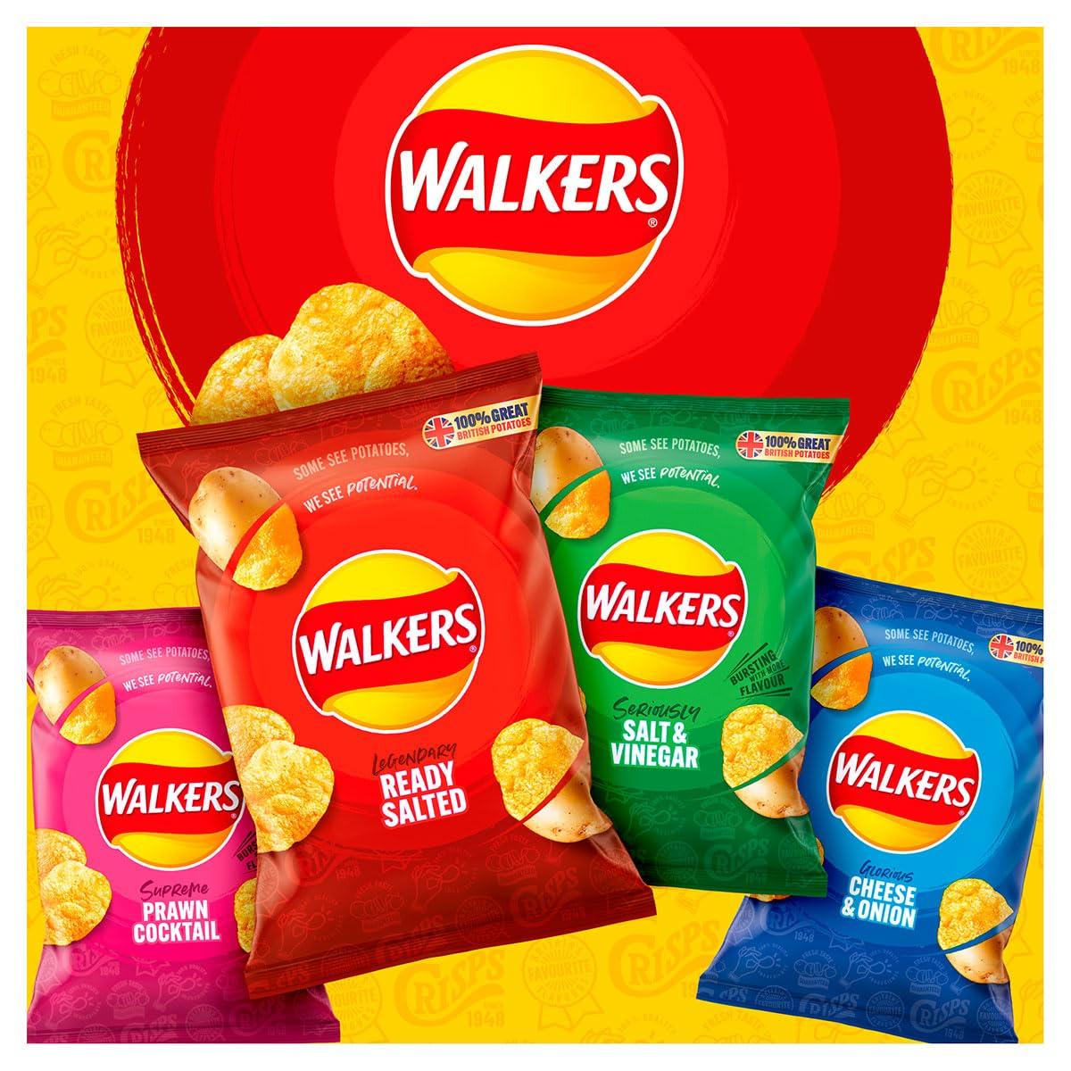 Generic Walkers Crisps Cheese Onion Snack Pack Lunch 32 Bags x 32.5g