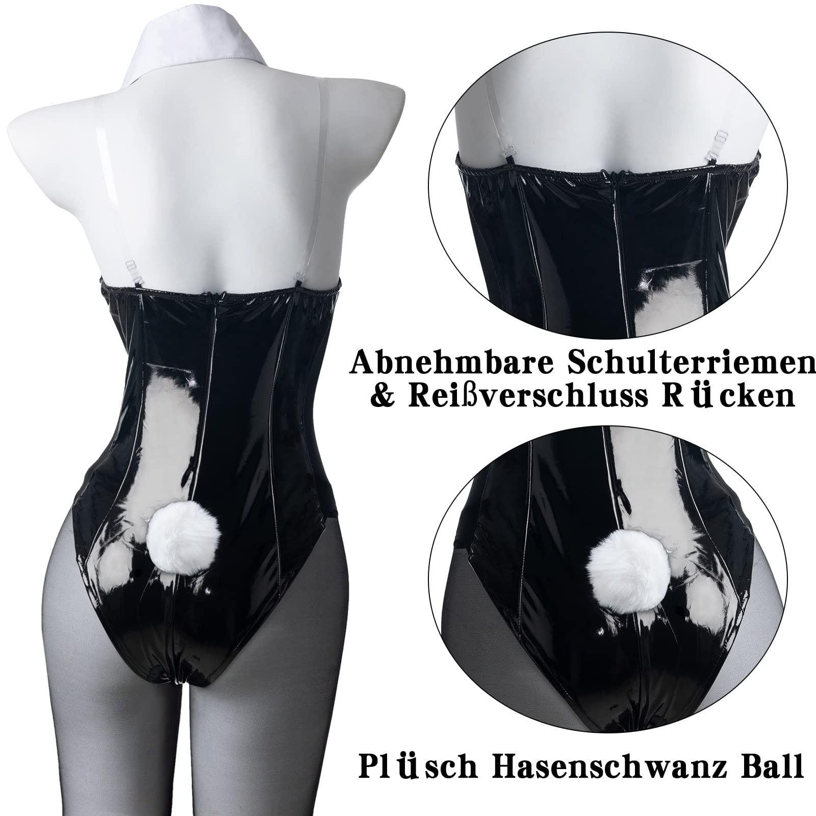 CR ROLECOS CR ROLECOS Bunny Costume Women Cosplay Bodysuit Girl Anime Bunny Suit Rabbit Costume with Ears XXL Tie Style L