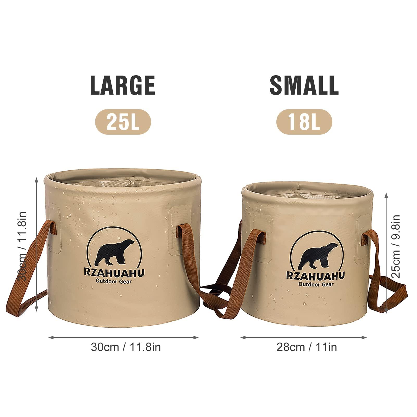 HUIOP HUIOP collapsible bucket, 18L/25L Collapsible Bucket Outdoor Folding PVC Water Bucket Basin Water Container for Camping Hiking Fishing Gardening Car Washing,folding water bucket