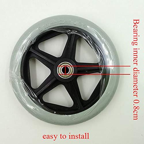 AiQima AiQima Wheelchair Wheels 6Iners Solid Rubber Tyre Anti-Skid Wheelchair Fronter,2 Pack