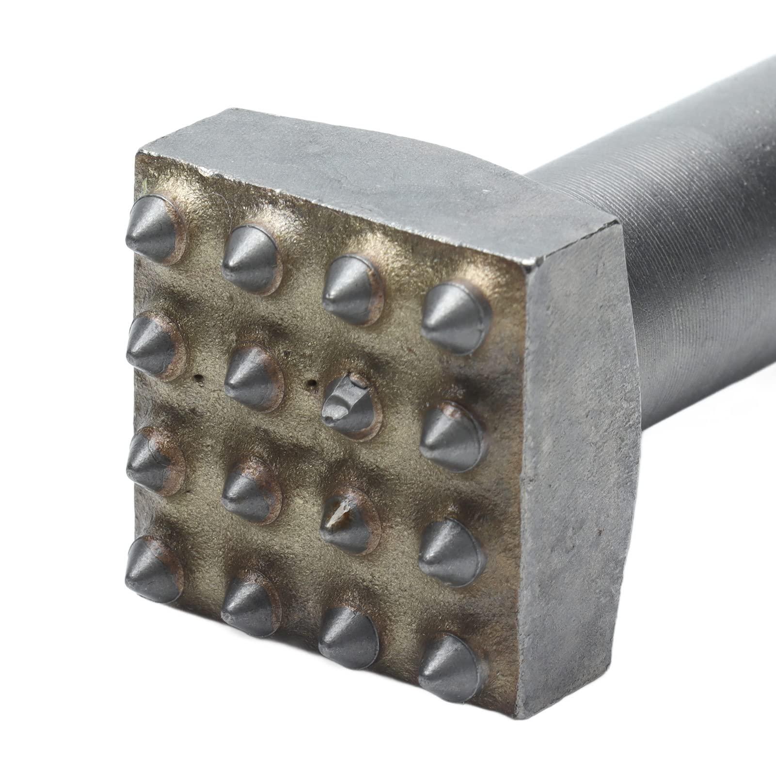 Kuuleyn Concrete Bushing Patch Repair Prepare Bush Hammer Bit, Coat Removing Stone Concrete Texturing Bushing Hammer Tool,Square Head Bushing Bit 40cr Steel Electric Flower Hammer Point Groove Chisel