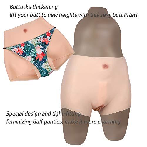 Tex-Eorey Tex-Eorey Silicone Transgender Panty - Realistic Underwear Hip Up Crossdresser for Crossdressing Drag Queen Cosplay Shemale Transgender,Flesh,85