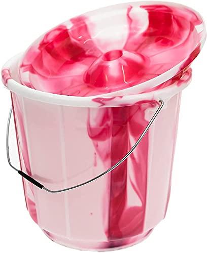 Pemienterprize Pemienterprize 1 x High Grade Multipurpose Tie dye Design Bucket Bin With Metal Handle And Lid Storage Container, Hard Wearing Bucket, Garden, Cleaning, Kitchen (Assorted Colours) (13 Litre)