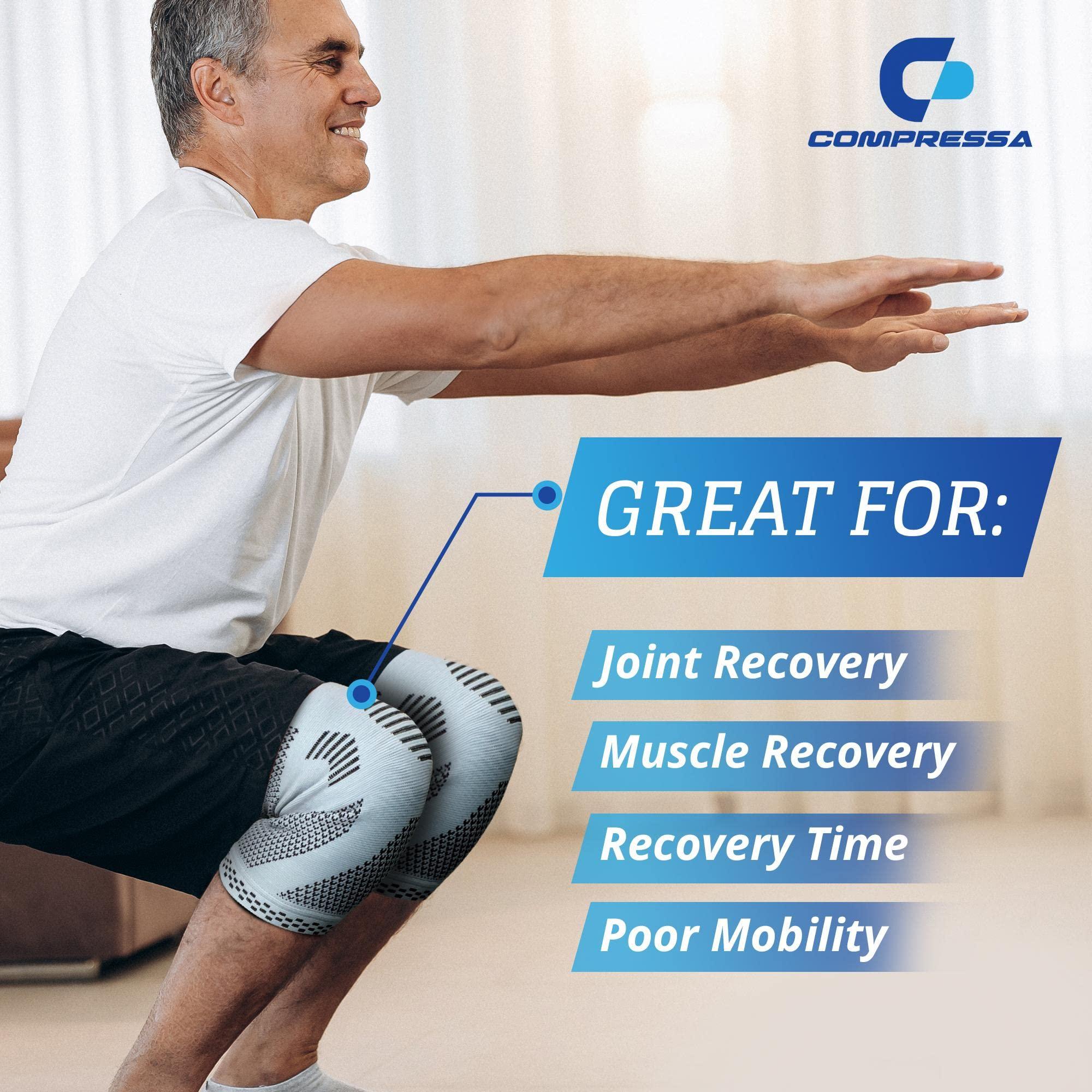 C Compressa Compressa Knee Sleeve for Women & Men (Regular) - Non-Slip Compression Support for Joint Pain, Muscle Recovery, Arthritis, and Injury Relief