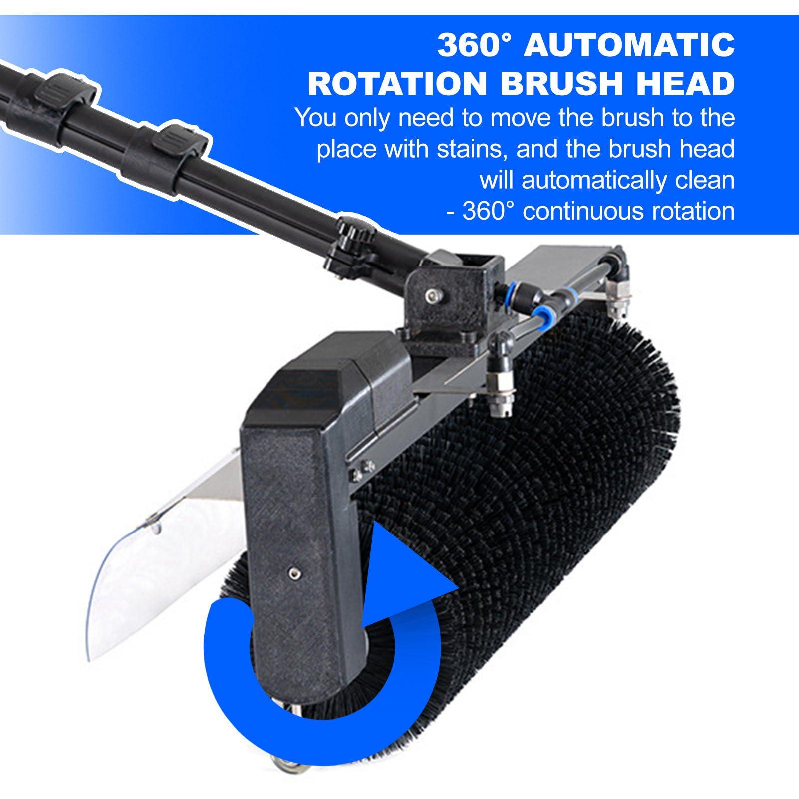 agreilduite agreilduite Solar Panel Electric Cleaning Tool/House Water Fed Pole Kit/Photovoltaic Panel Electric Cleaning Brush,360 Automatic rotation brush head+3.5/5.5/7.5M Extension Pole,5.5m/18ft