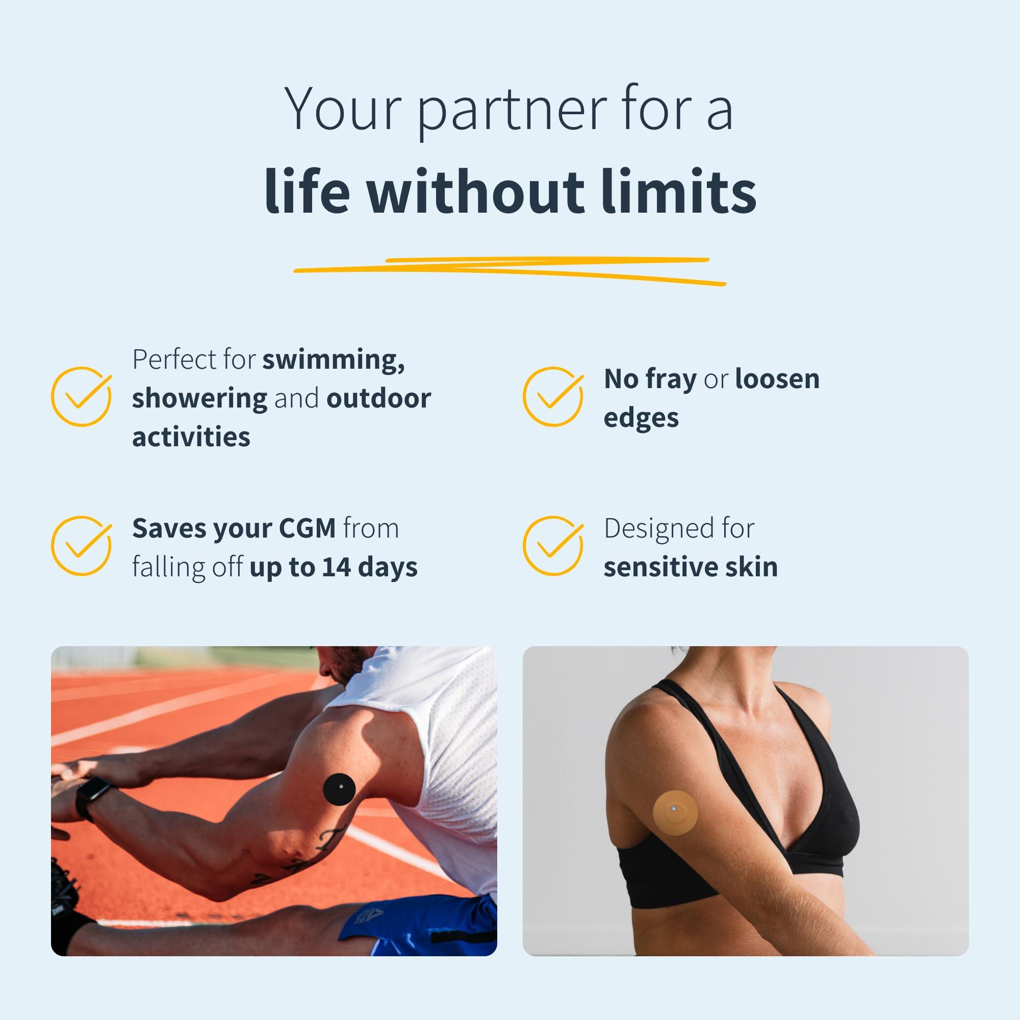 MySweetStitch MySweetStitch - 25 x Freestyle Libre 3 Round Patches with Ventilation Hole, Overpatch 60mm, Waterproof, Breathable, Skin-Friendly, Made in Germany, Green