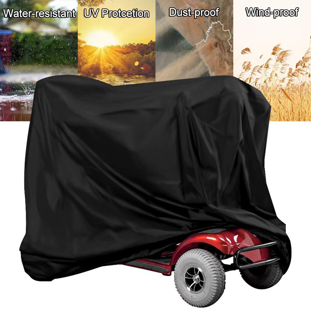Keyohome Mobility Scooter Cover, 190D Oxford Heavy Duty Waterproof Wheelchair Storage Cover with Storage Bag All-Weather Outdoor Protection Cover for Most Mobility Scooter (170x61x117cm)
