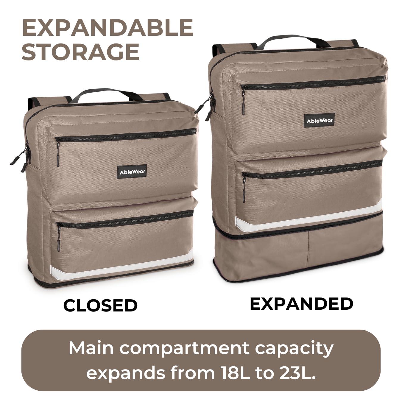 AbleWear AbleWear Grey Mobility Scooter Bag - Expandable Storage | Disability Aids | Electric Mobility Scooter Bag