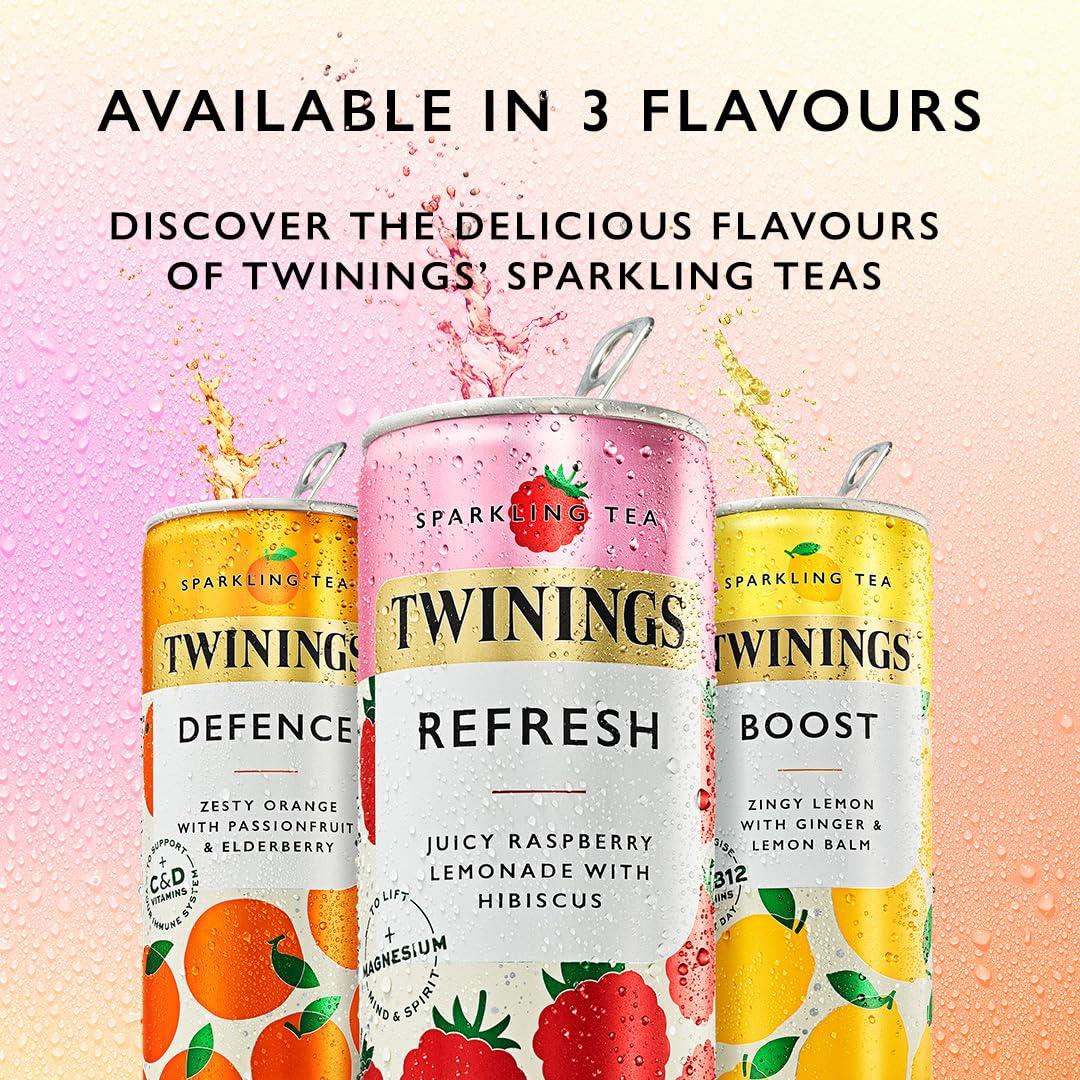 Twinings Twinings Sparkling Tea Variety Pack Refreshing Fruity Beverage (3 x 250ml Cans) 3 Flavours, No Added Sugar, Low Caffeine & Calories, Healthy Alternative, Antioxidant Rich, Vegan, Gluten-Free