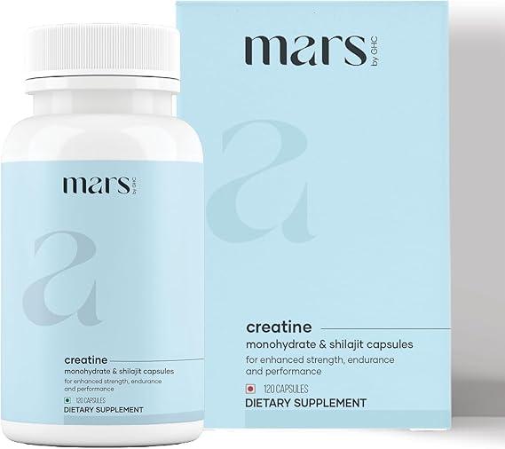 mars by GHC Creatine Capsules Powered with Shilajit by by GHC (120 N) - Pack of 3 | Supports Overall Well Being | Good Health Company