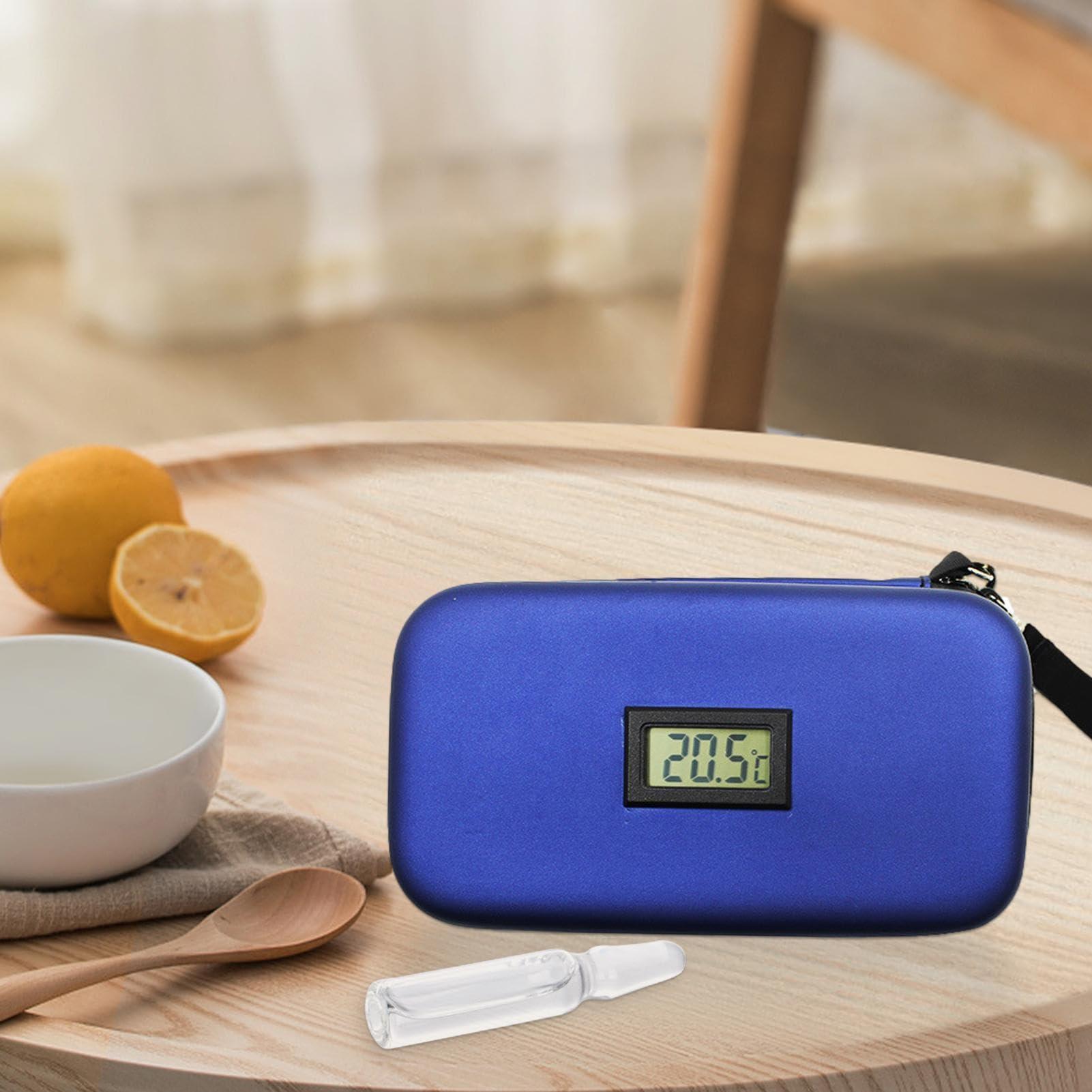 FreshCart Basics Medication Cooler for Travel - Medication Cooler, Medication Tool | Real-Time Temperature Monitoring and LCD Digital Display, Long Lasting Insulation Medication Bag (1pc)