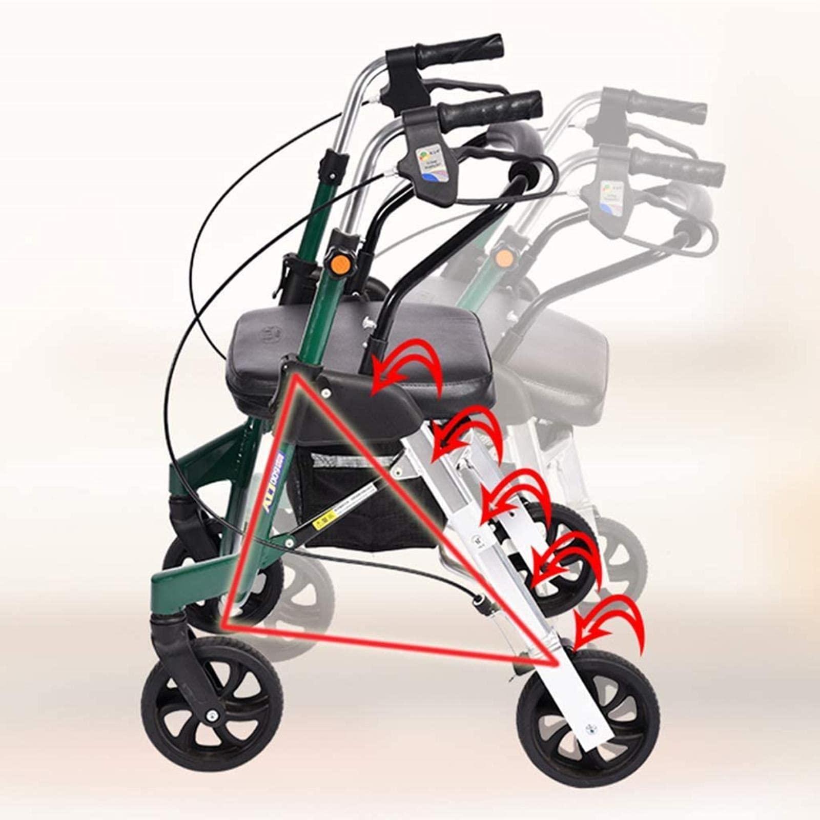BHANAY Rollator Walker Walkers for Seniors with Seat Foldable and 4 Wheels,s with Wheels and Seat 220 Pound