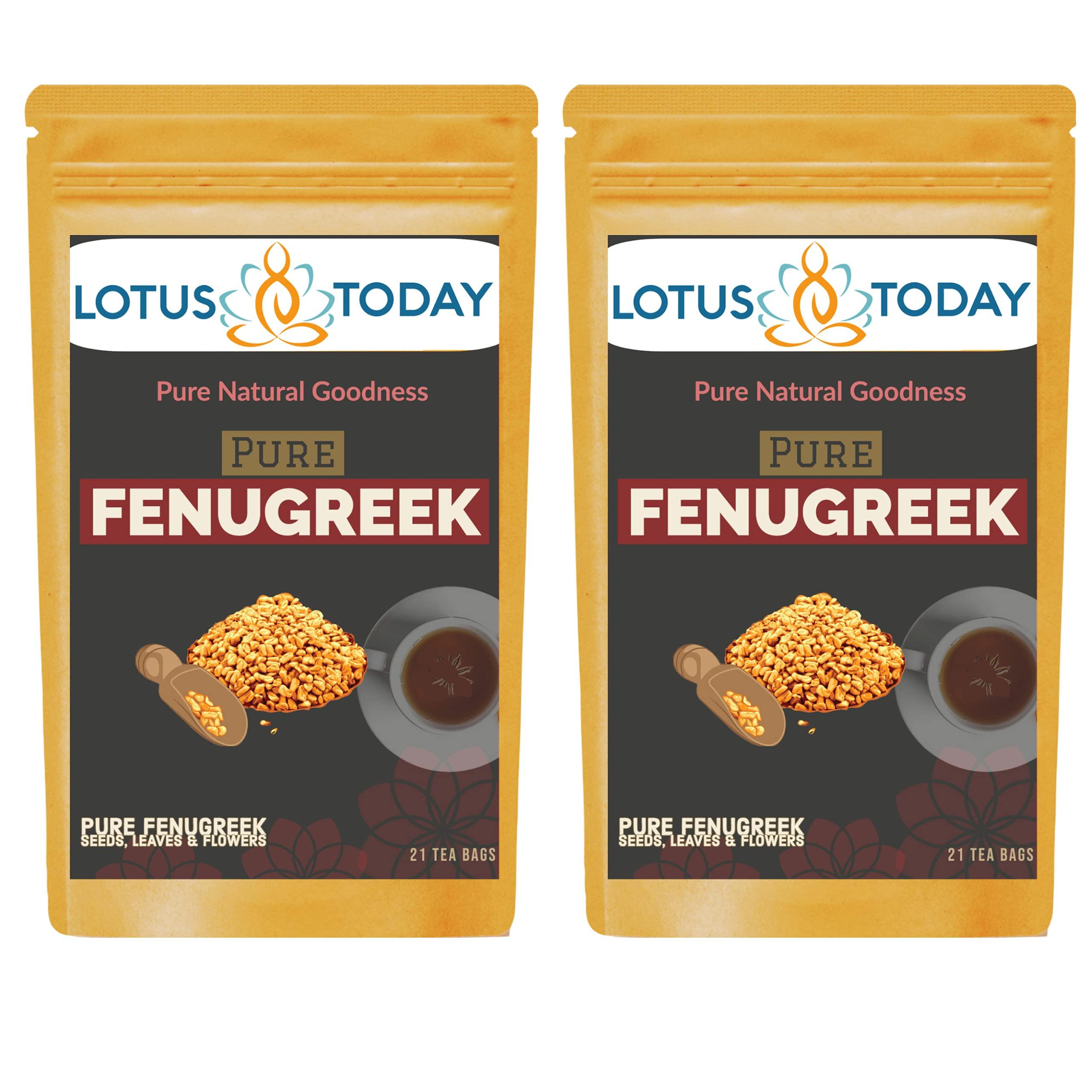 lotustoday Fenugreek Tea, Pure Fenugreek seeds, Herbal Spice Tea Infusion, 60 Tea bags
