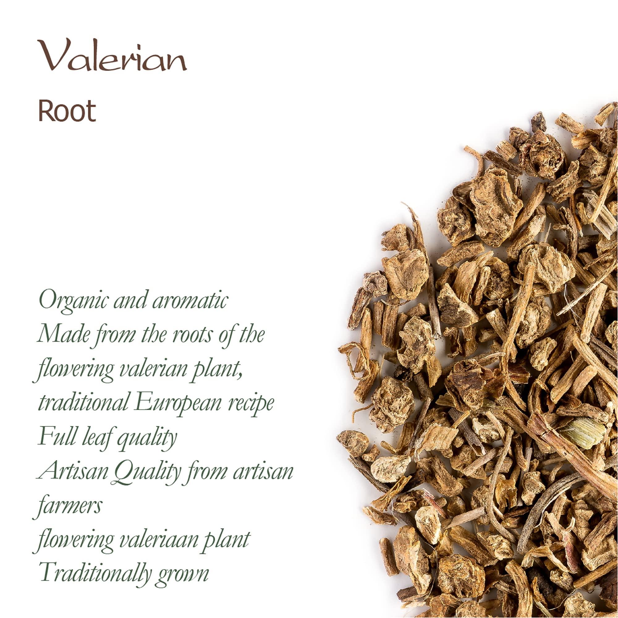 Valley of Tea Valerian Root Organic Herbal Tea - Calming And Relaxing - Good Night Rest - Valeriana Officinalis Roots 200g