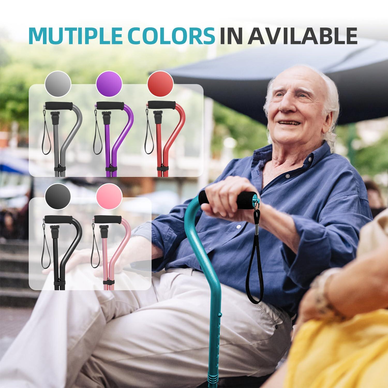 BeneCane BeneCane Walking Cane for Men & Women Adjustable Cane with Offset Soft Cushioned Handle -Portable Lightweight Sturdy Mobility Walker Aid for Elderly, Seniors Collapsible Cane