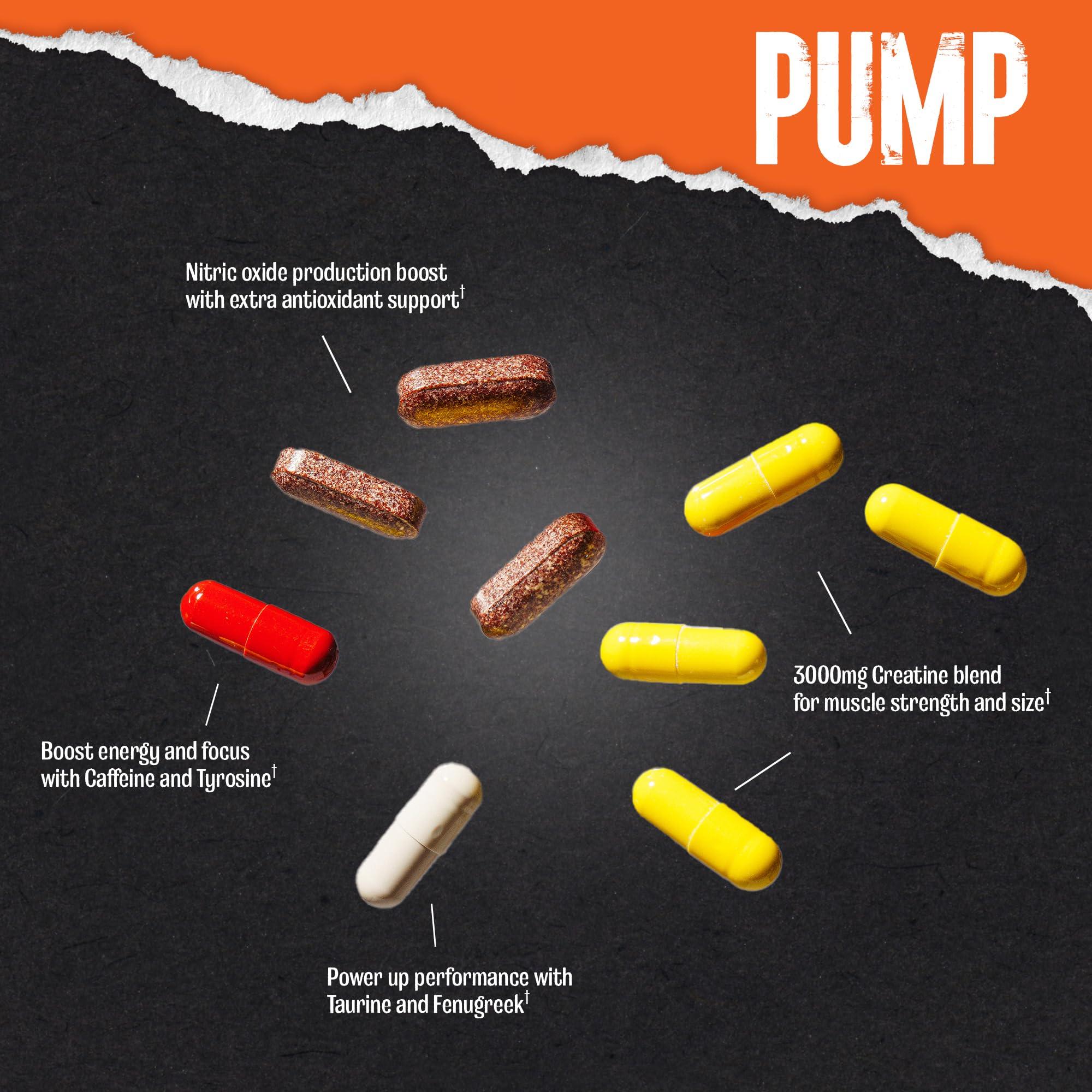 Animal Animal Pump Power Capsules with creatine Matrix, Pump Boost, Energy Formula & antioxidants Pre-Workout for Visible Pump, Volume & Muscle Growth 30 Capsules