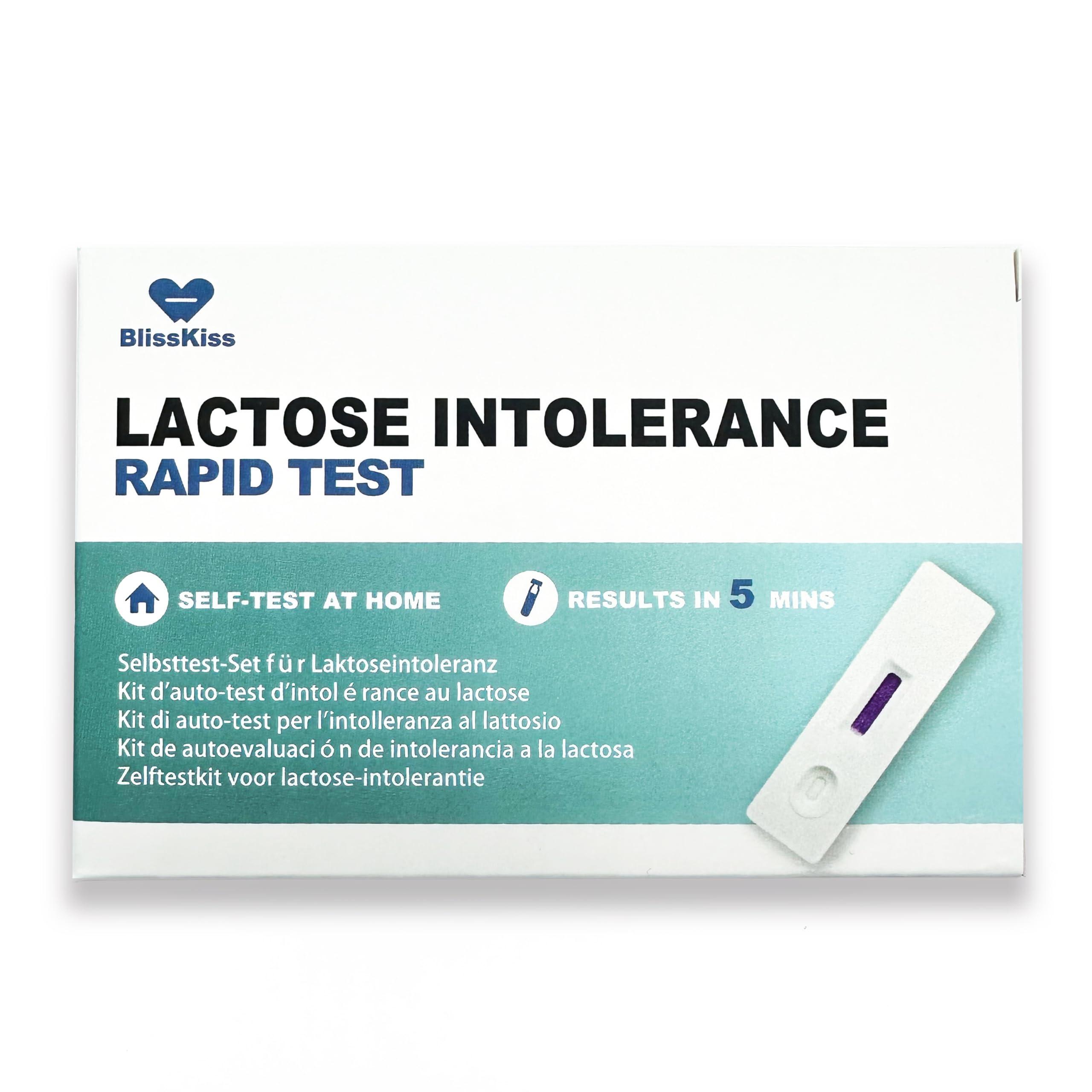 BlissKiss BlissKiss Lactose Intolerance Test Kit - Quick, Accurate Home Self-Test Kit for Infants & Adults, Includes Multi-Language Instructions, 5-Min Results, Easy 4-Step Process