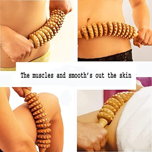 HOMION Massage Roller Tool Accessories Anti Cellulite Massager Maderotherapy Wooden 43.5cm