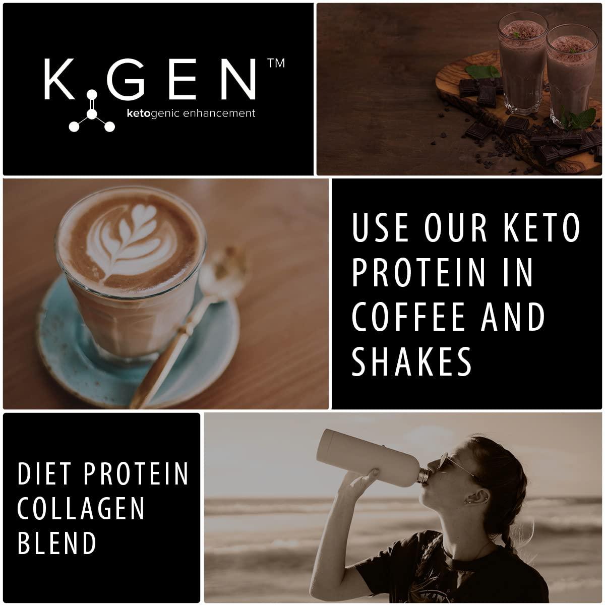 K GEN ketogenic enhancement K-GEN Keto Collagen Protein Powder Natural Multi Collagen Chocolate Blend, Coconut MCT Vitamin C+B6 | UK Made Advanced Ketosis for Keto & Paleo | Low Carb Free-from: Sugar, Whey & Gluten