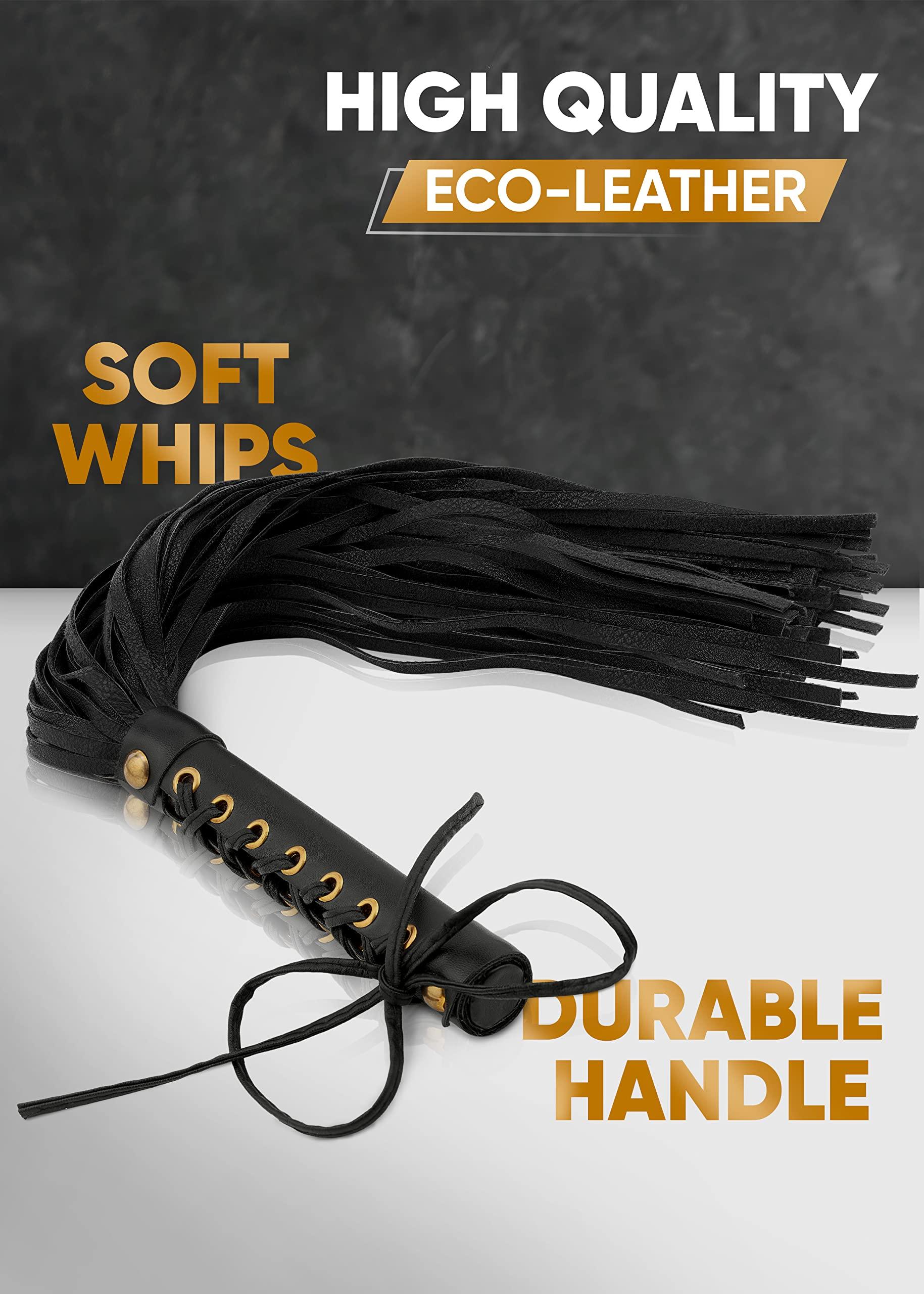 FreshCart Basics SM Whip Set Flogger Crop 18'' Adult Whip BSDM Paddles floggers and Paddles and Whips Sex BDSM Starter kit