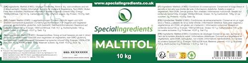 SPECIAL INGREDIENTS Maltitol Powder 10kg Premium Quality, Vegan, Non-GMO, Gluten Free, Non-irradiated  Recyclable Container