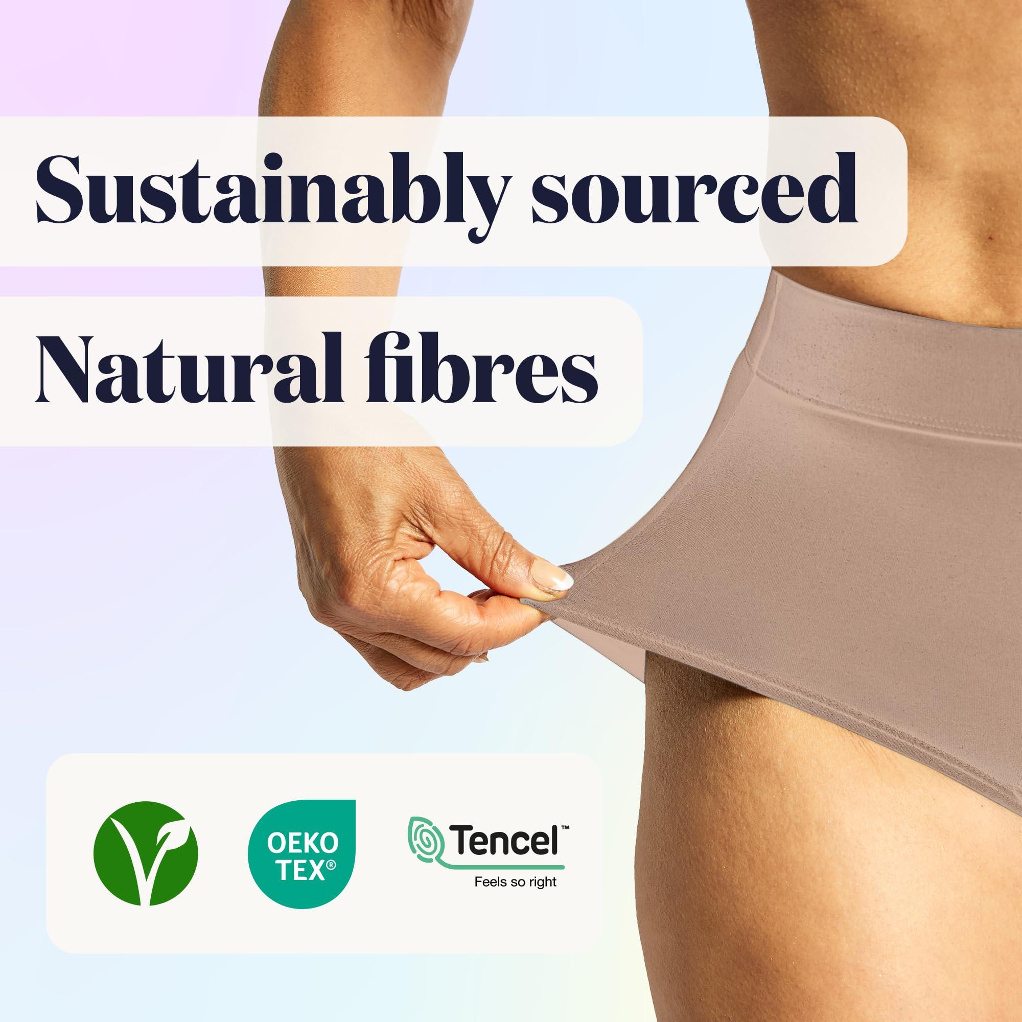 Jude Jude Washable Incontinence Pants for Women, Reusable Leakproof Underwear for Women, High Absorbency, Beige Full High Knickers with Unique 3-Layer Gusset (S)