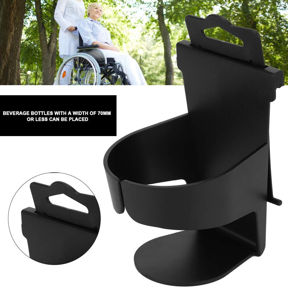 Cosiki Mobility Scooter Cup Holder, Black Durable Fine Craftsmanship Water Bottle Holder, for 70mm or Less Can Be Placed Scooter Wheelchair Elderly Scooter