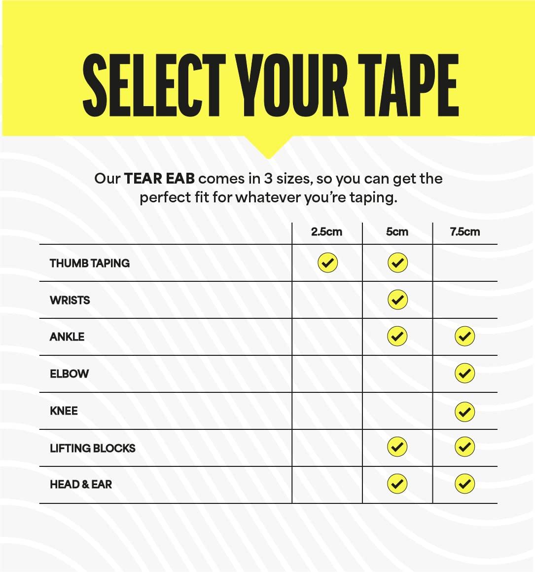 SPORTTAPE Box of 24 Rolls - SPORTTAPE EAB Tape | 7.5cm x 4.5m - Black - Tearable Elastic Adhesive Bandage | Rugby Lifting Tape, Tear Light Strapping Tape | Medical, Lifting Blocks, Knee Strapping, Elbow & Wrist