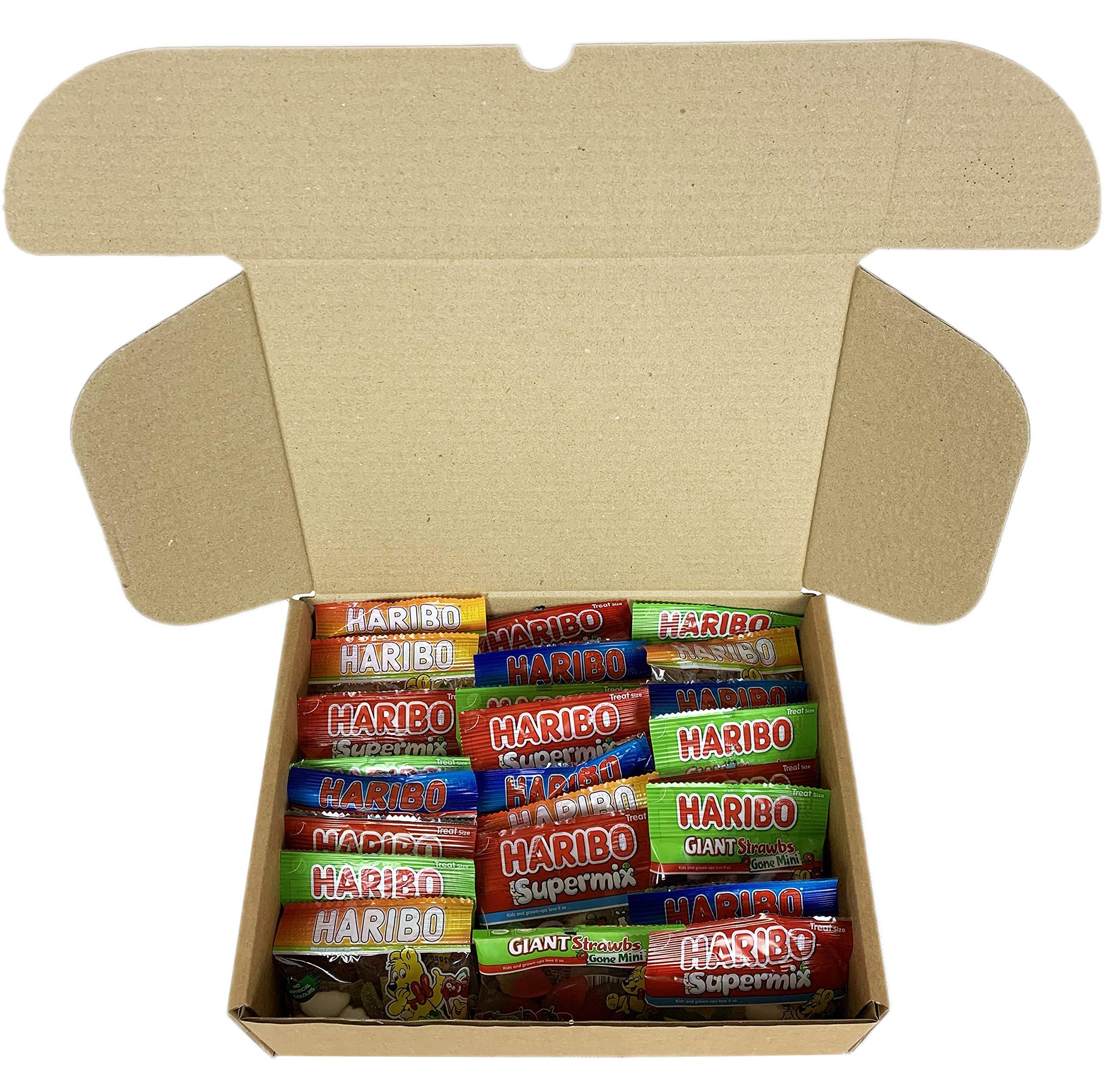 Burmont's Speciality Gifts The Ultimate Haribo Mini Bags Sweets Hamper - Starmix, Supermix, Strawbs & Tangfastics - Hamper Exclusive to Burmont\'s