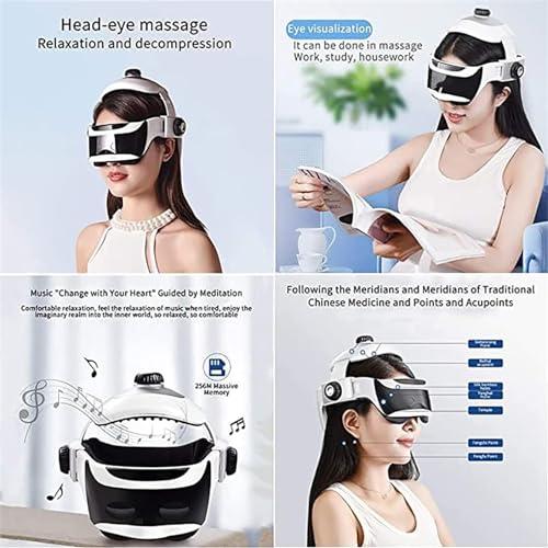 FreshCart Basics Head Massager Scalp Massager with Heat, Kneading, Air Compression - Electric Eye & Neck Massage Helmet for Stress Relief, Headache Relief, Deep Sleep