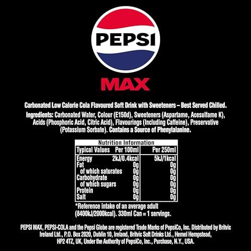 Pepsi Pepsi Max Cans, 8 x 330ml
