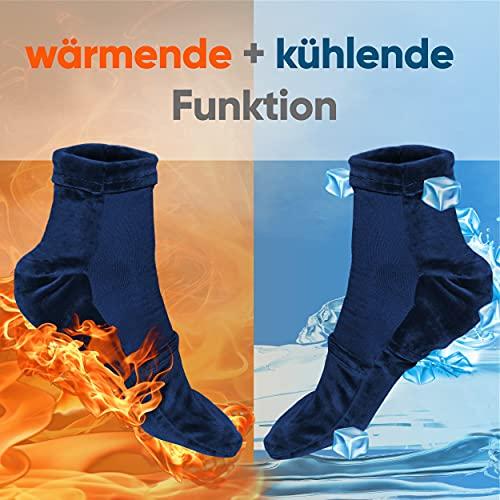 ICEHOF ICEHOF Cooling Socks with 4 Ice Packs - Gentle Fabric / 1 Pair with Cooling Pads Gel Cold Therapy for Feet Toes for Chemo Therapy Rheumatism Cold Socks Chemo - Size S