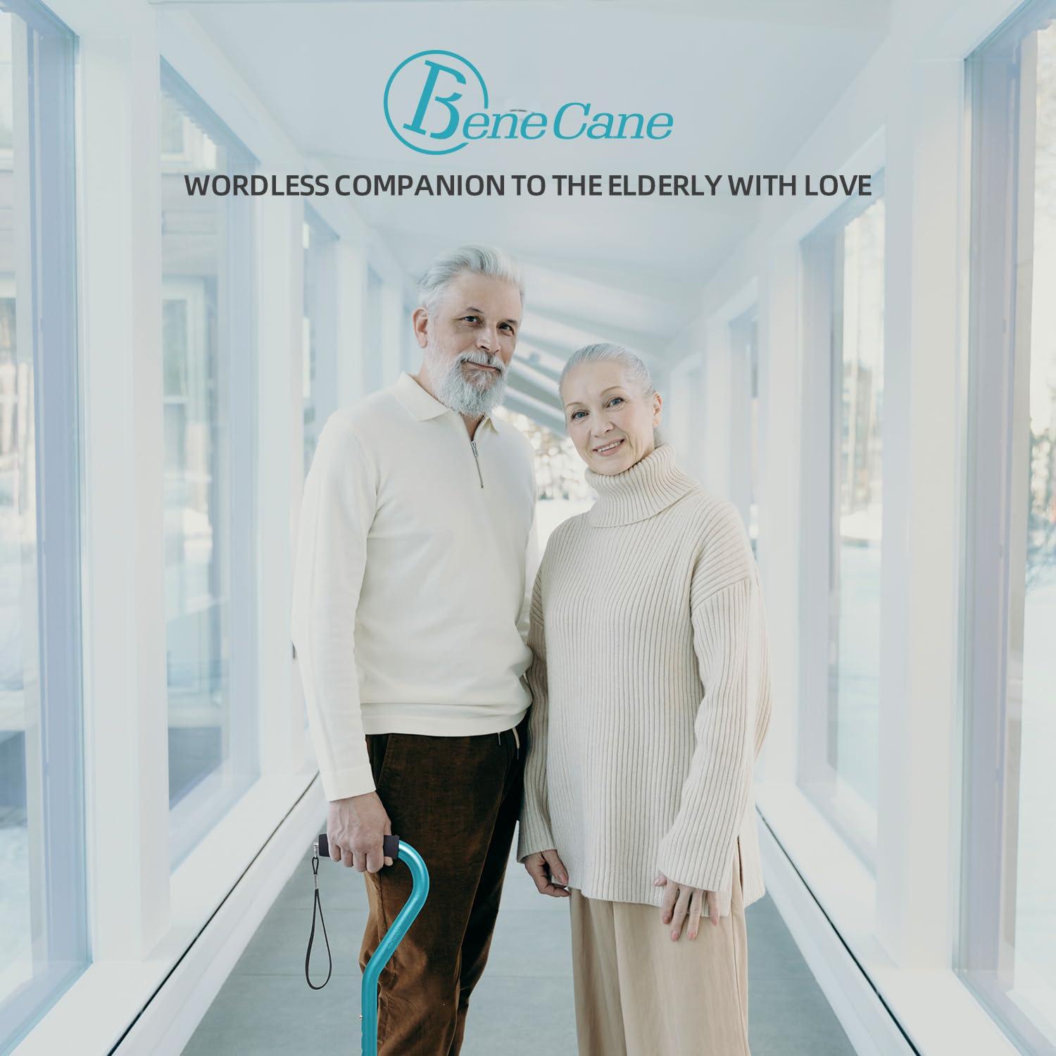 BeneCane BeneCane Walking Cane for Men & Women Adjustable Cane with Offset Soft Cushioned Handle -Portable Lightweight Sturdy Mobility Walker Aid for Elderly, Seniors Collapsible Cane