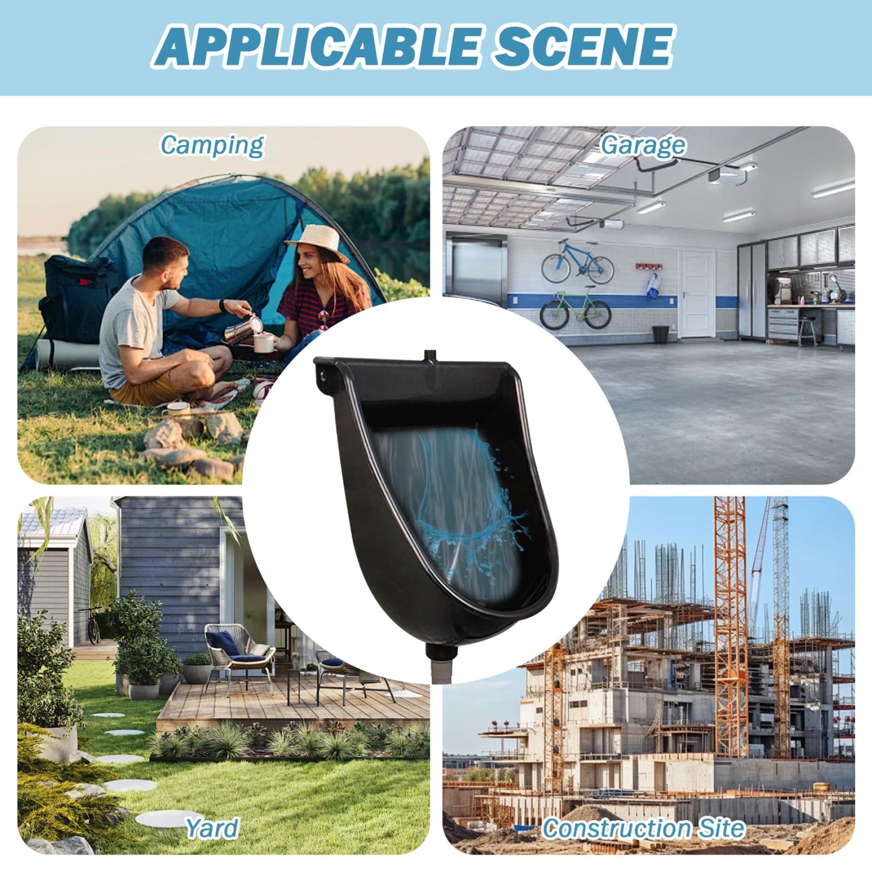 XJKLBYQ XJKLBYQ Waterless Urinal with Hose,UV Resistant Outside Urinal,PP Plastic Urinal,Garage Urinal,Anti-clogging Wall Mount Outdoor Toilet for Backyard Garage