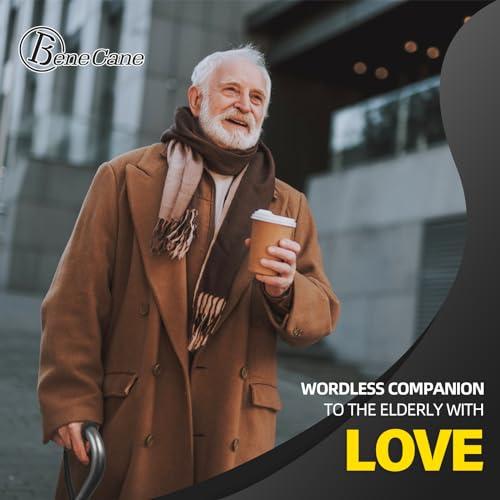 BeneCane BeneCane Walking Cane Adjustable Cane with Offset Soft Cushioned Handle for Men & Women Lightweight Comfortable Extra Stability Base Mobility Aid for Men Women and Seniors
